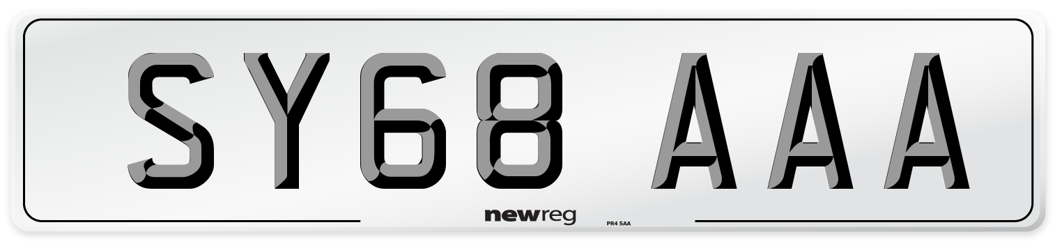 SY68 AAA Number Plate from New Reg